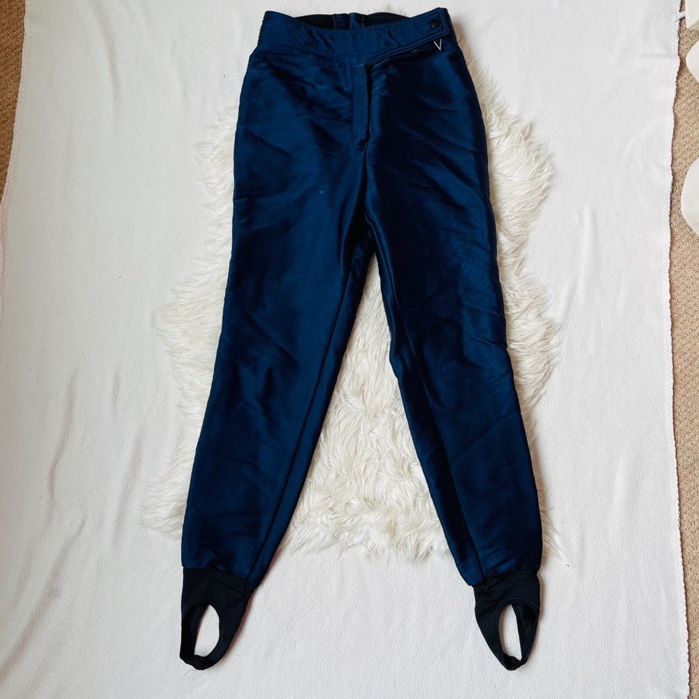 Schoeller Skifans Vintage Womens‎ Navy Regular Fit Stirrup Tapered Ski Pants 10